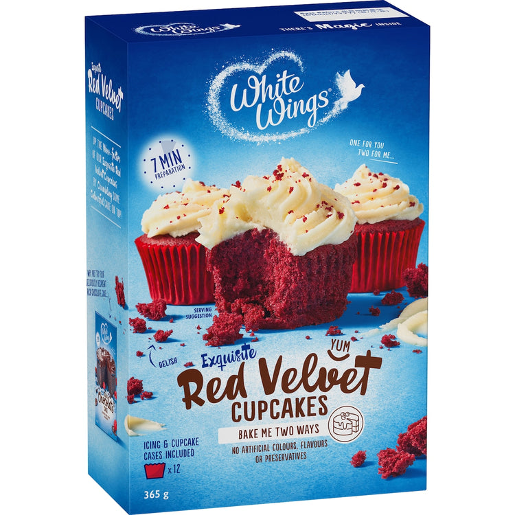 White Wings Cupcake Mix Red Velvet 365g
