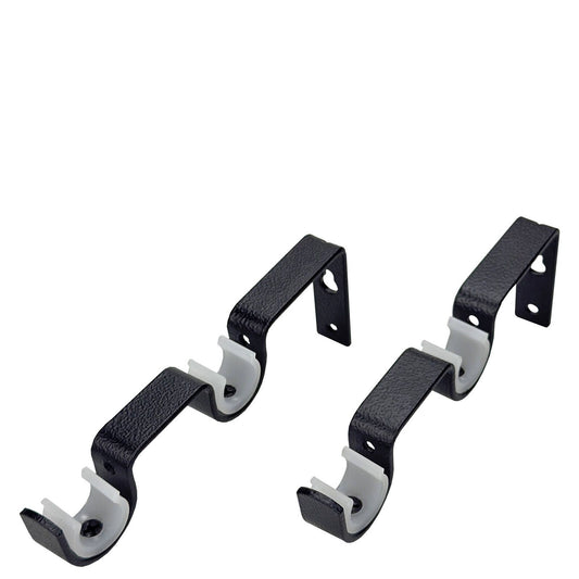 Pillar Black Curtain Rod Bracket Double Universal 16 & 25mm