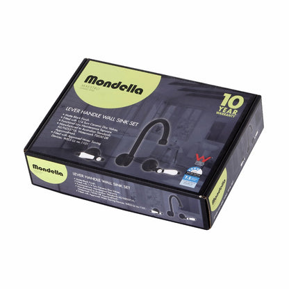 Mondella Wall Sink Set - 7.5L - Brass - Matte Black - Low Maintenance