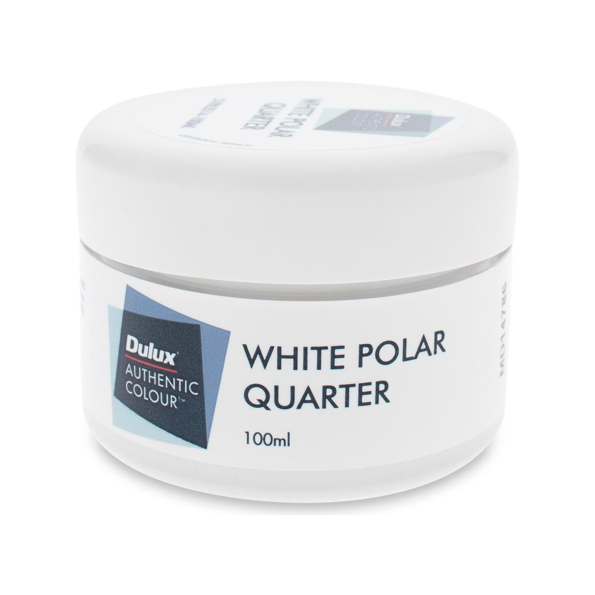 Dulux White Polar Quarter Sample Pot 100ml Water Based Low Sheen