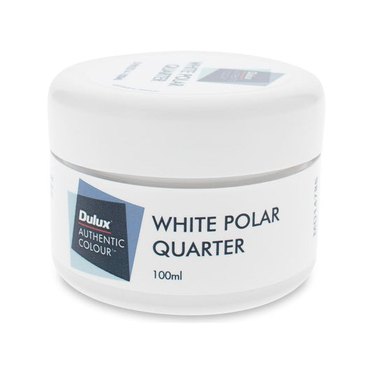 Dulux White Polar Quarter Sample Pot 100ml Water Based Low Sheen