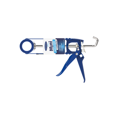 Monarch Mini Skeleton Caulking Gun - Compact Metal - Easy Access - Blue