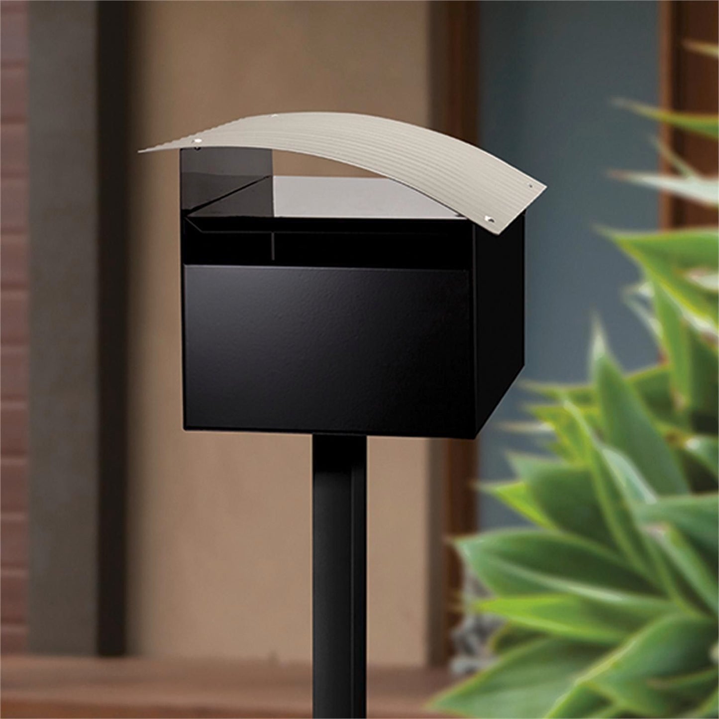 Sandleford Ripple Letterbox - 210 x 180 x 290mm - Black/Silver
