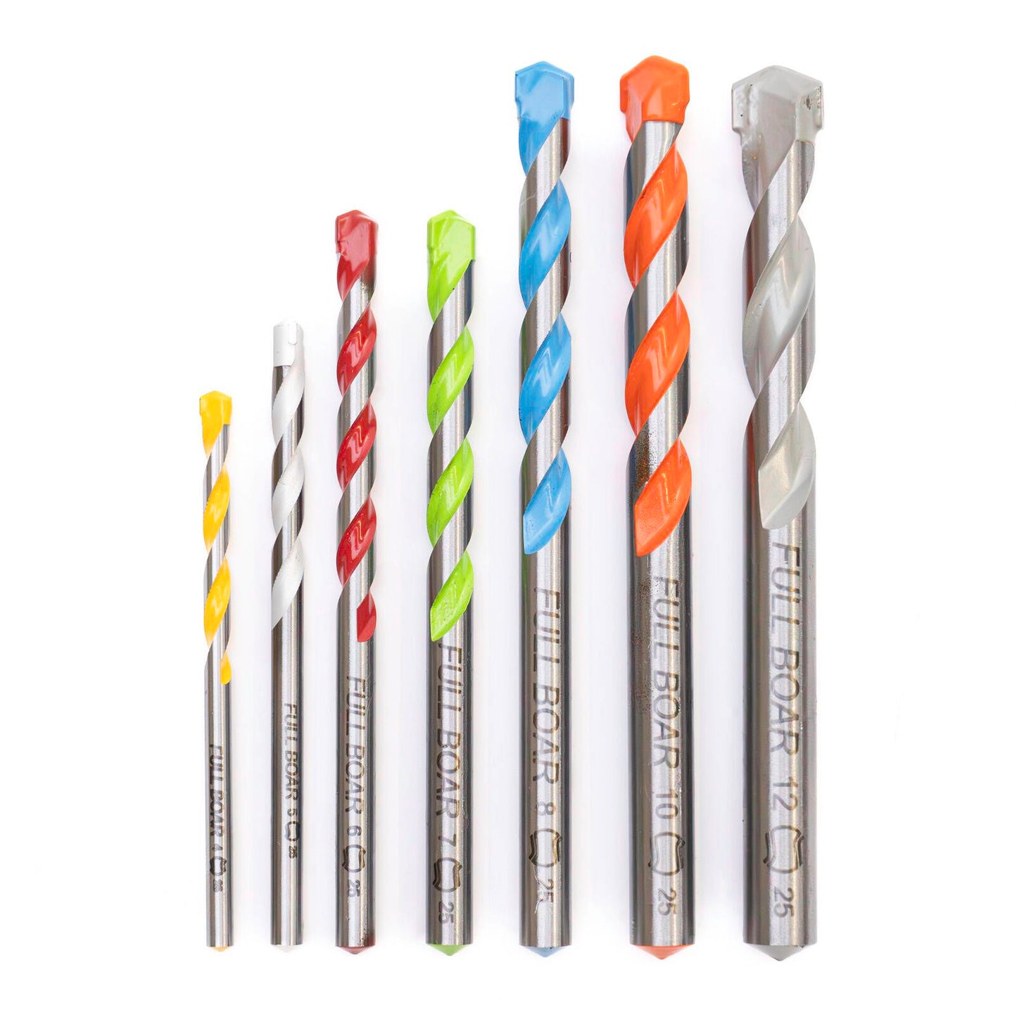 Full Boar Masonry Plug Drill Bit Set - 7 Piece - 4-12mm
