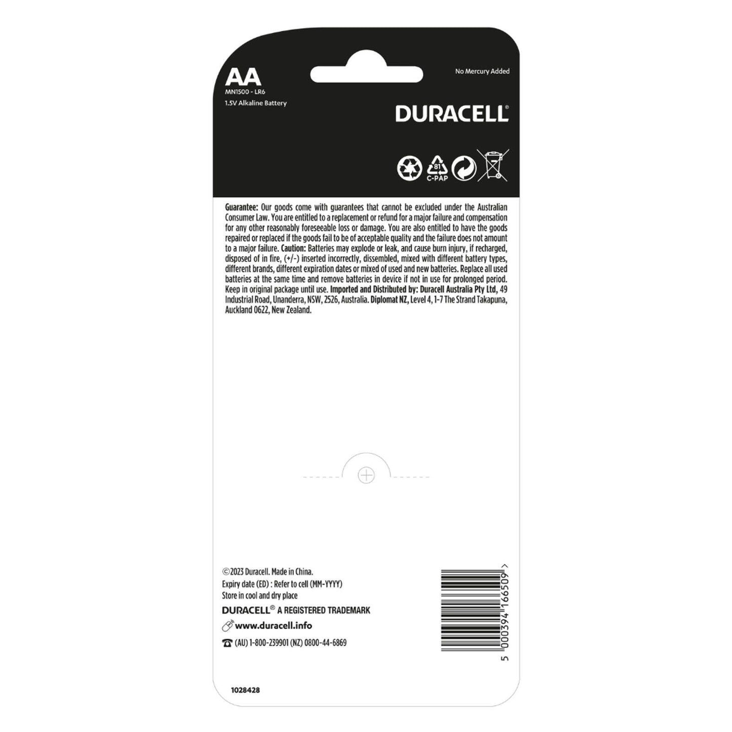Duracell Everyday Alkaline AA Battery - 20 Pack