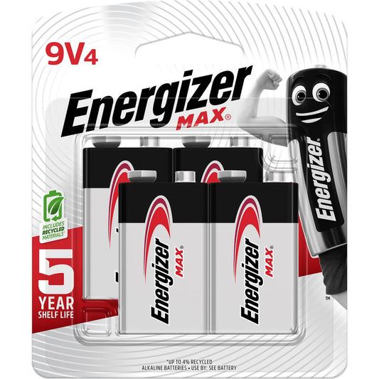 Energizer Max 9v Alkaline Batteries 4 Pack