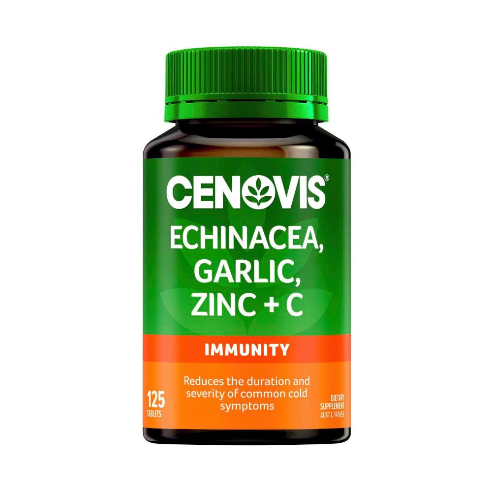 Cenovis Echinacea Garlic Zinc & Vitamin C Tablets - 125 pack