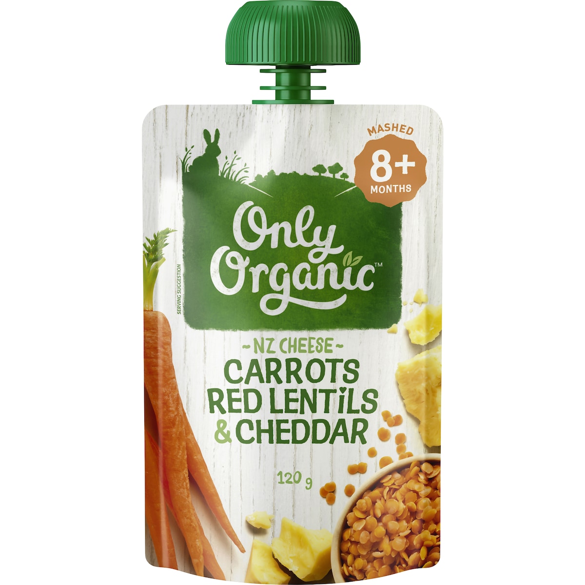 Only Organic 8 Months+ Carrot Red Lentils & Cheddar 120g