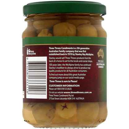 Three Threes Olives Stuffed 250g