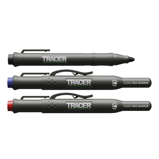 Tracer Clog Free Marker Kit - Black, Blue, Red - 3 Pack