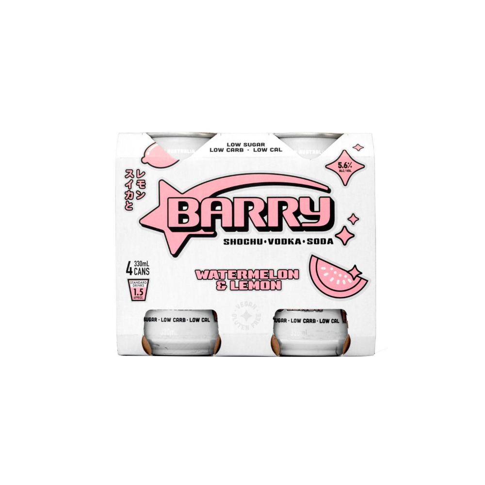 Barry Watermelon & Lemon Can 330ml - 4 Pack