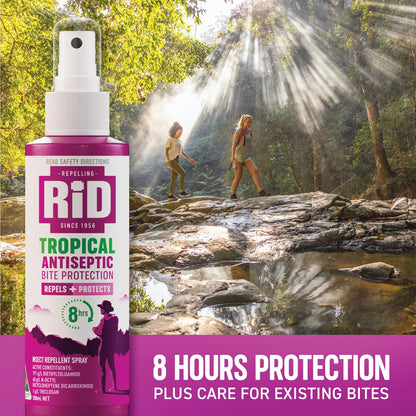 Rid Medicated Insect Repellent Tropical Strength + Antiseptic 100mL