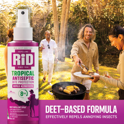 Rid Medicated Insect Repellent Tropical Strength + Antiseptic 100mL