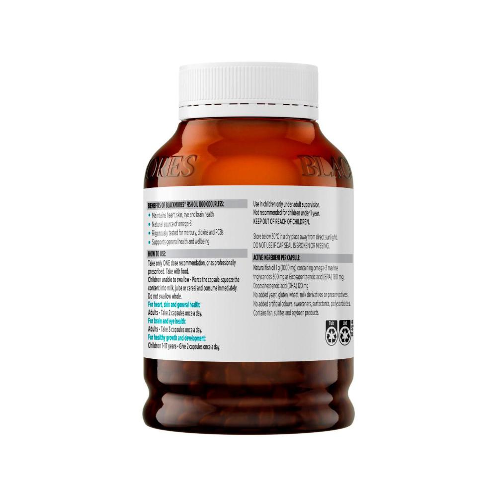 Blackmores Odourless Fish Oil Omega-3 Capsules - 400 pack
