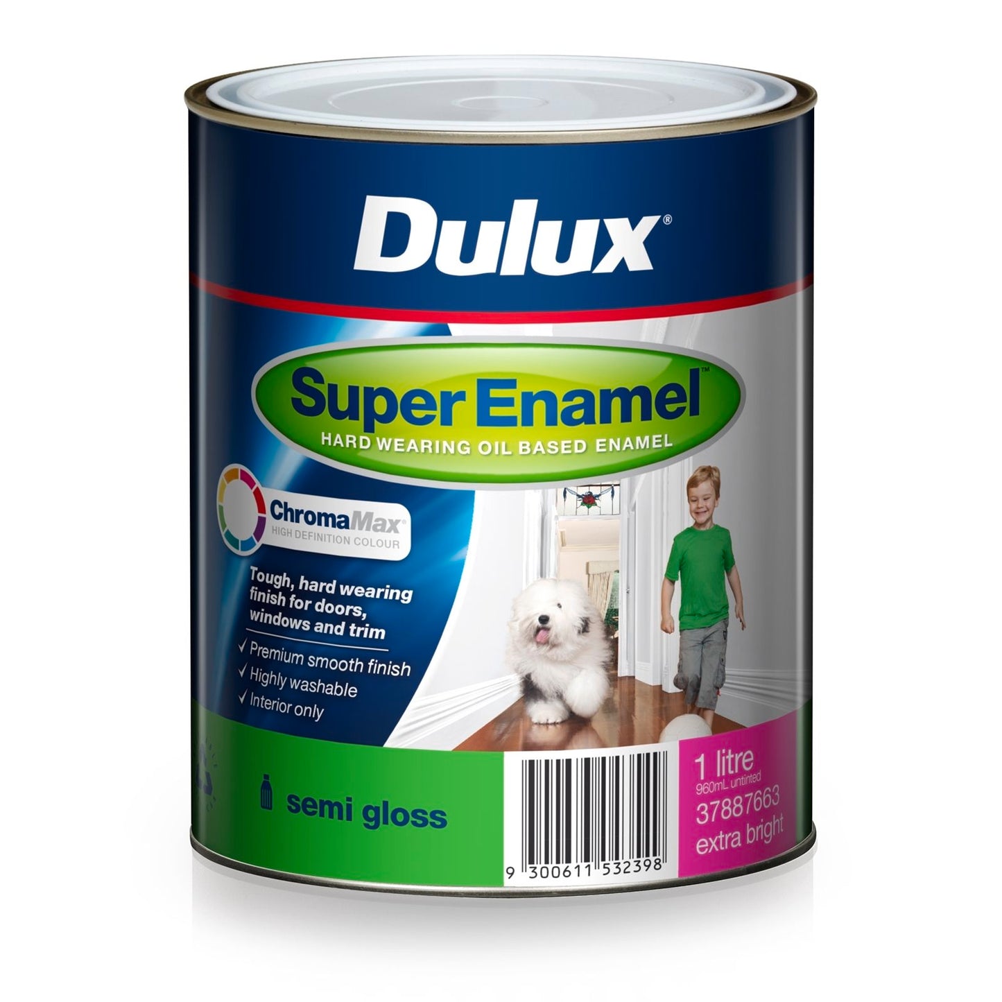 Dulux Super Enamel Paint - 1L - Semi Gloss Extra Bright