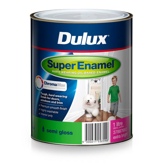 Dulux Super Enamel Paint - 1L - Semi Gloss Extra Bright