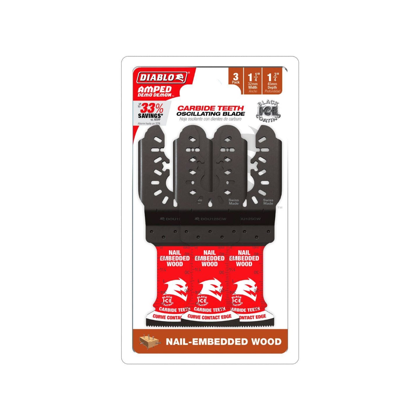 Diablo Universal Amped Demo Demon Carbide OMT - 32mm - 3 Pack