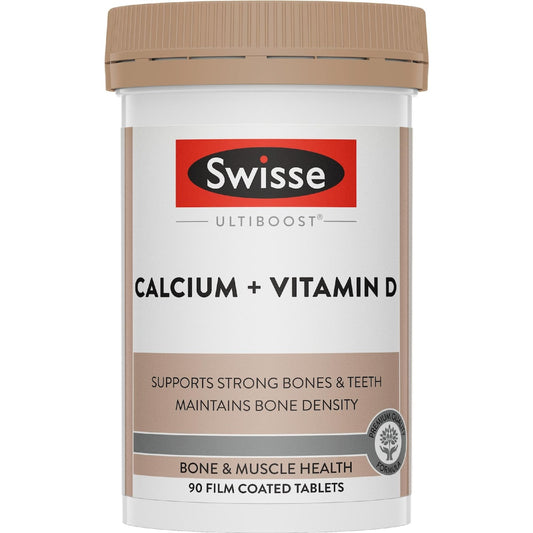 Swisse Ultiboost Calcium + Vitamin d Tablets For Bone Health 90 Pack