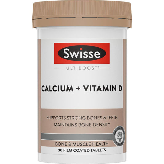 Swisse Ultiboost Calcium + Vitamin d Tablets For Bone Health 90 Pack