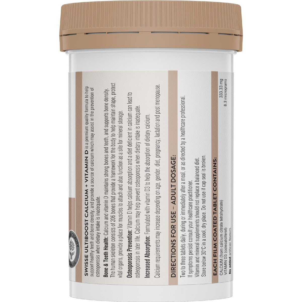 Swisse Ultiboost Calcium + Vitamin d Tablets For Bone Health 90 Pack