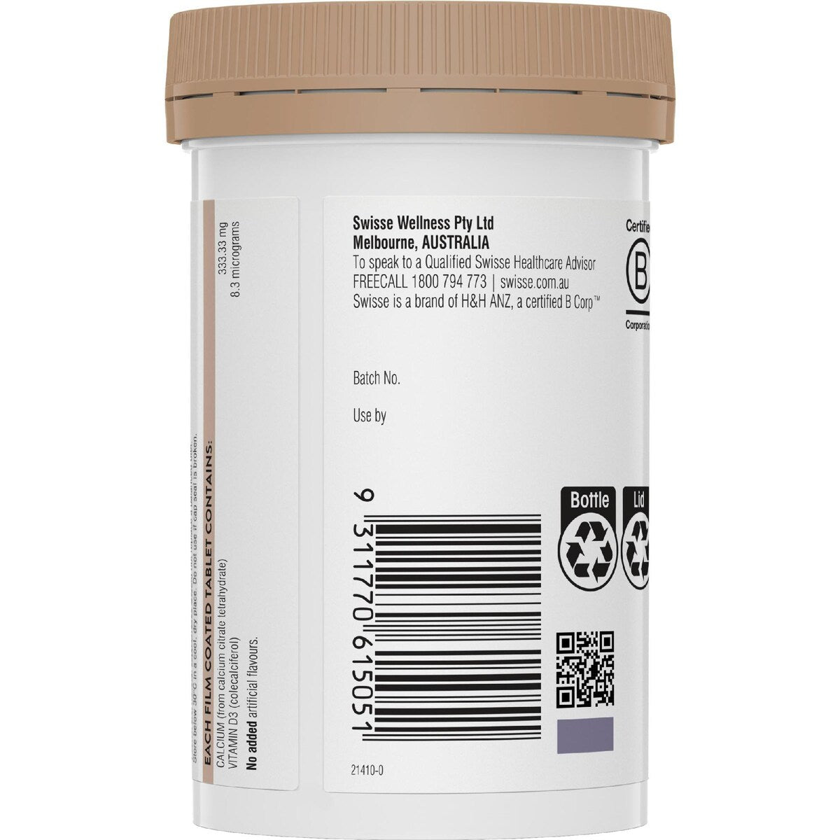Swisse Ultiboost Calcium + Vitamin d Tablets For Bone Health 90 Pack