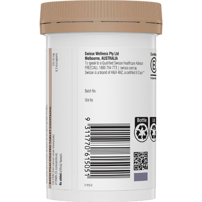 Swisse Ultiboost Calcium + Vitamin d Tablets For Bone Health 90 Pack