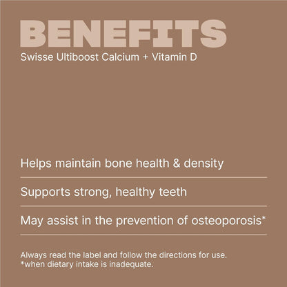 Swisse Ultiboost Calcium + Vitamin d Tablets For Bone Health 90 Pack