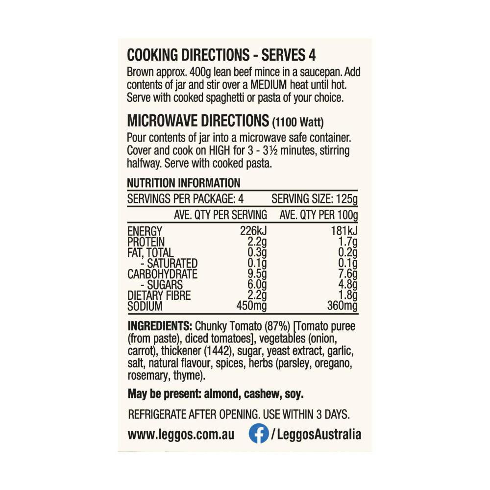 Leggos Bolognese Bacon Flavour - 500g