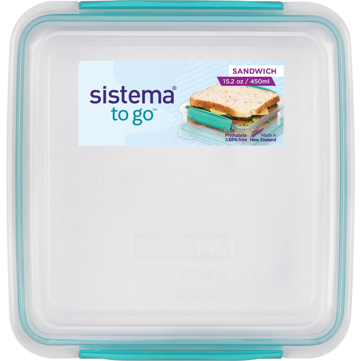 Sistema Plasticware Sandwich Box To Go Assorted Each
