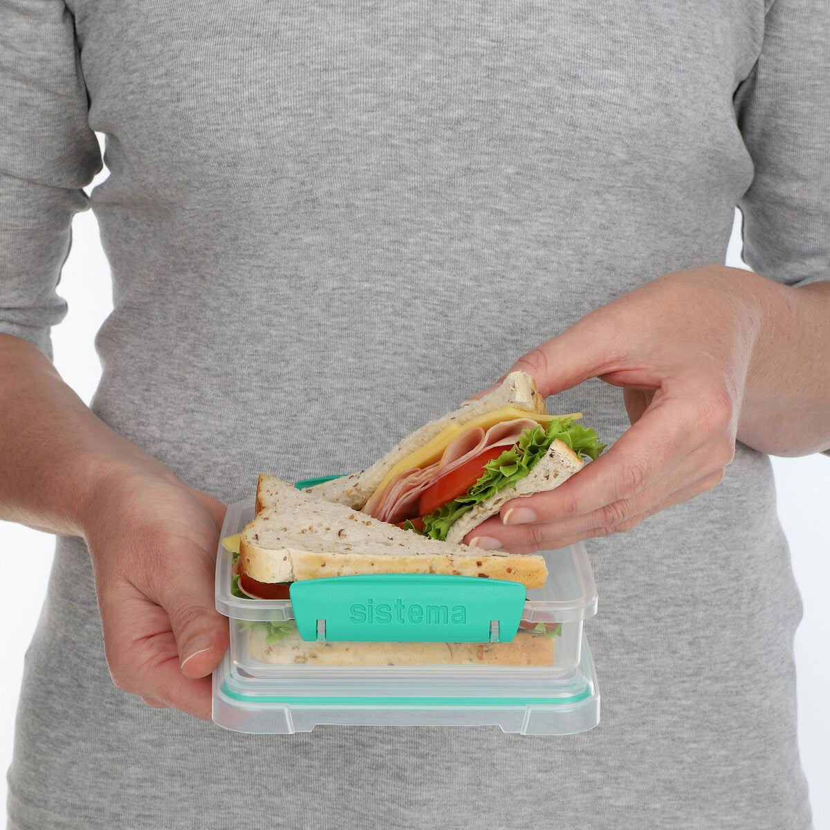 Sistema Plasticware Sandwich Box To Go Assorted Each