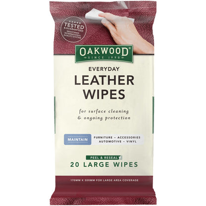 Oakwood Leather Polish Conditioner Wipes 20 pack