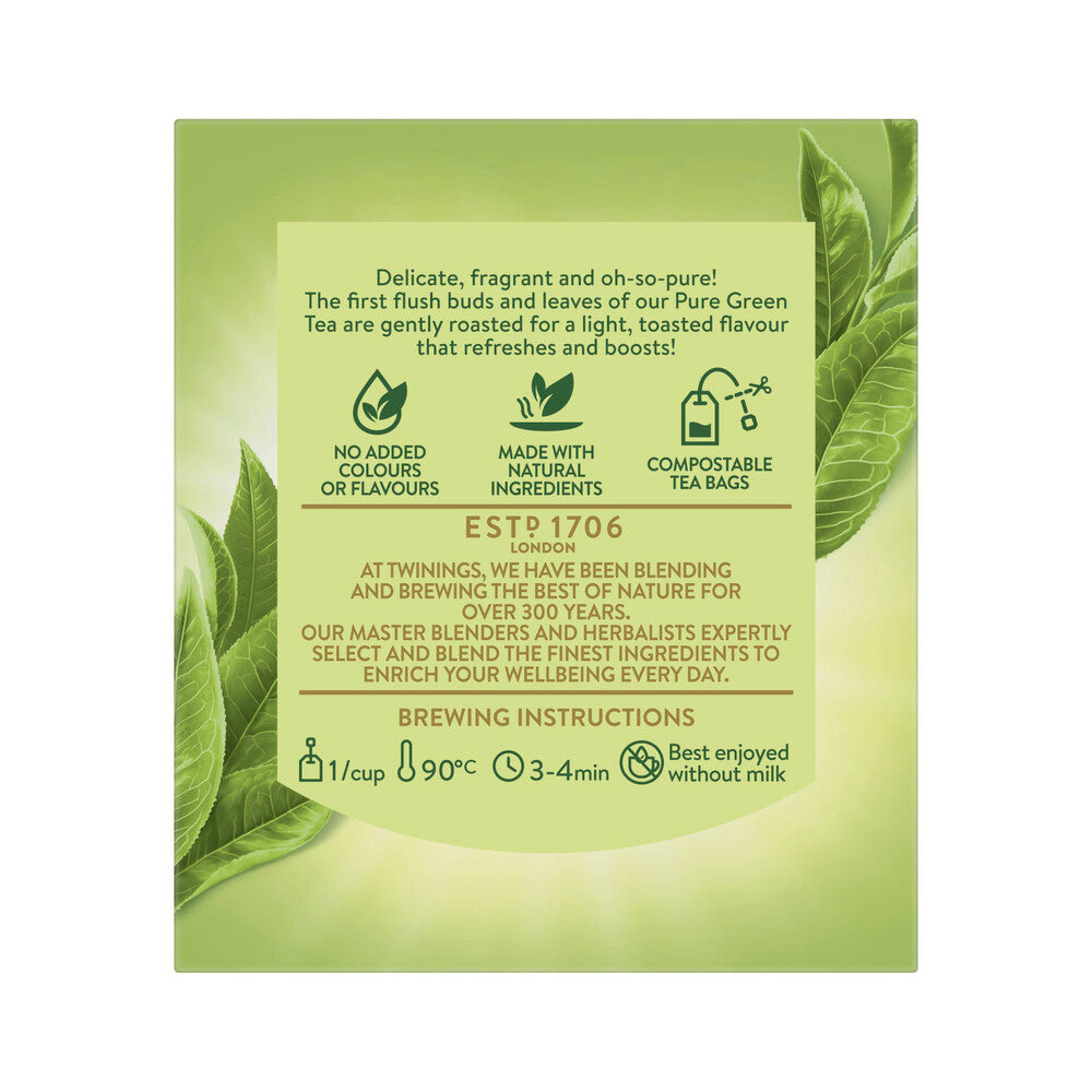 Twinings Pure Green Tea Bags 10 Pack - 15g