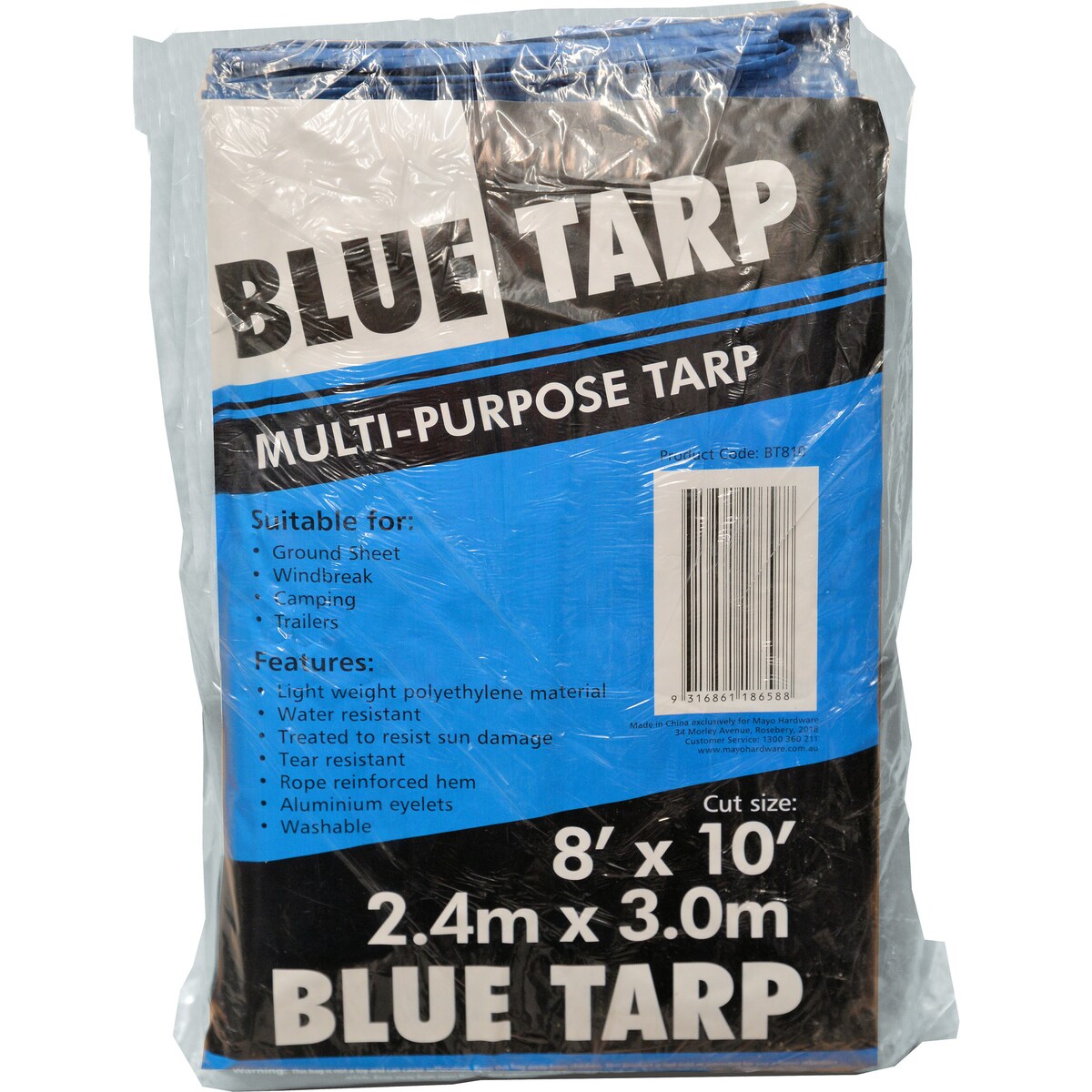 Budget Blue Tarp 2.4m X 3.0m (8x10) Each