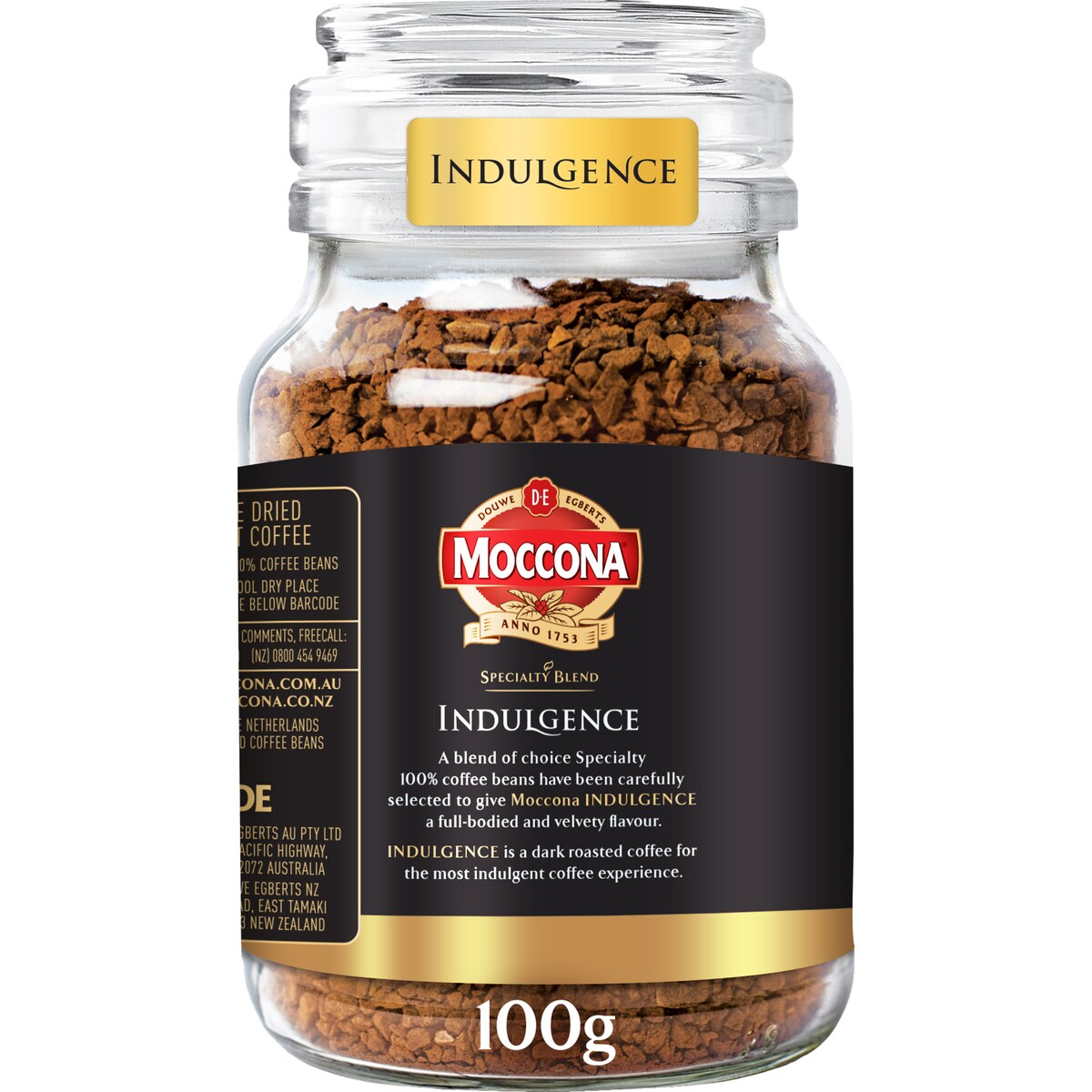 Moccona Freeze Dried Instant Coffee Indulgence 100g, 1pc