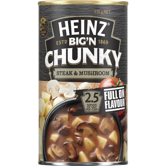 Heinz Big N Chunky Steak & Mushroom Soup Ready Meals 535g