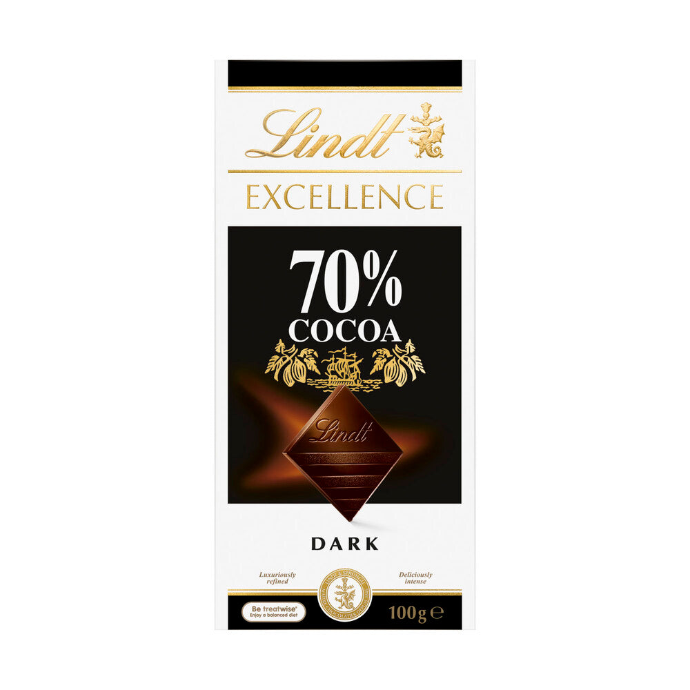 Lindt Excellence 70% Cocoa Dark Chocolate Block - 100g