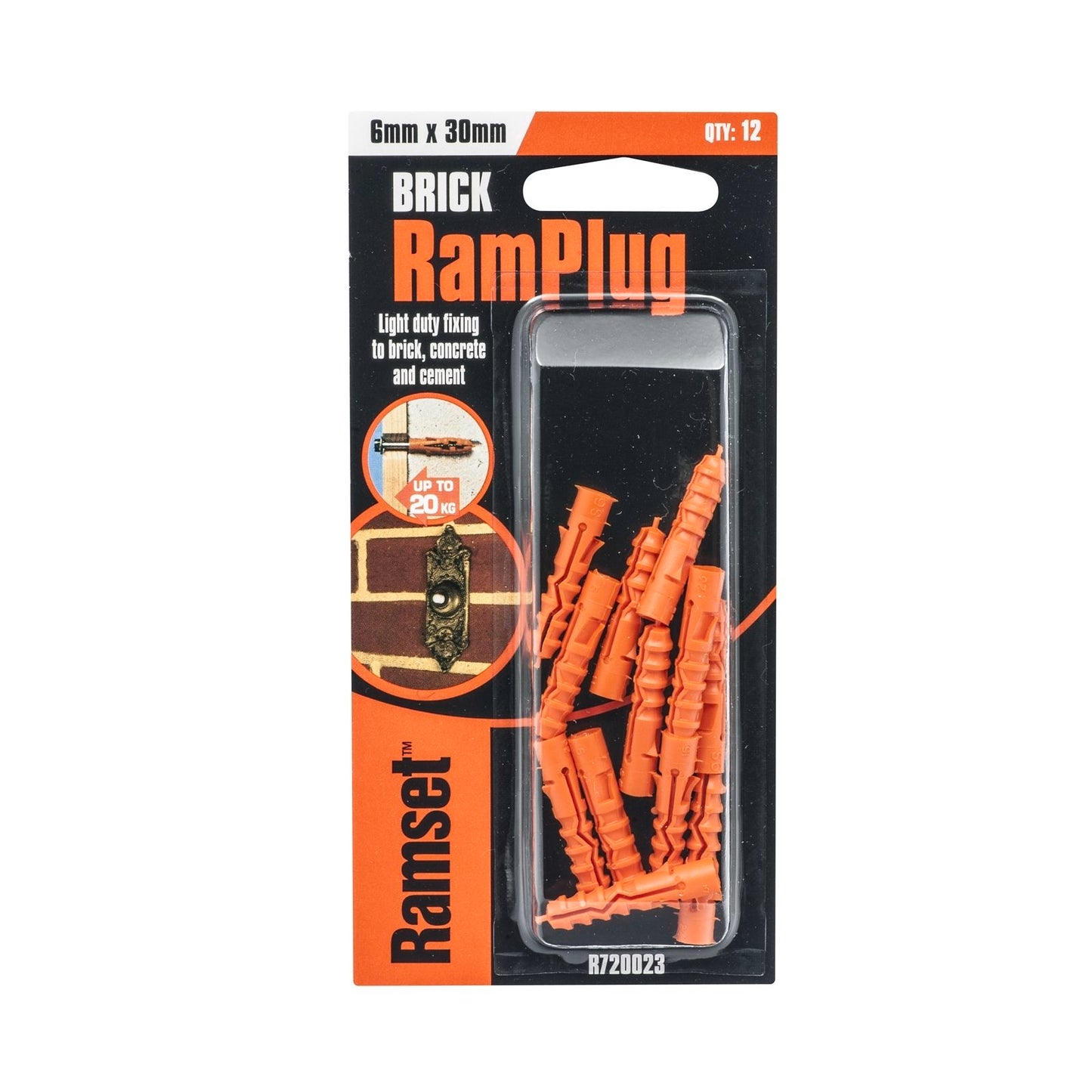 Ramset Nylon Ramplug Anchor - 6 x 30mm - 12 Pack