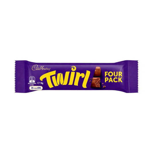 Cadbury Twirl Chocolate Bar 4 Pack - 58g