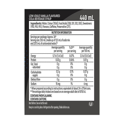 Sodastream Pepsi Max Vanilla Soda Mix - 440mL