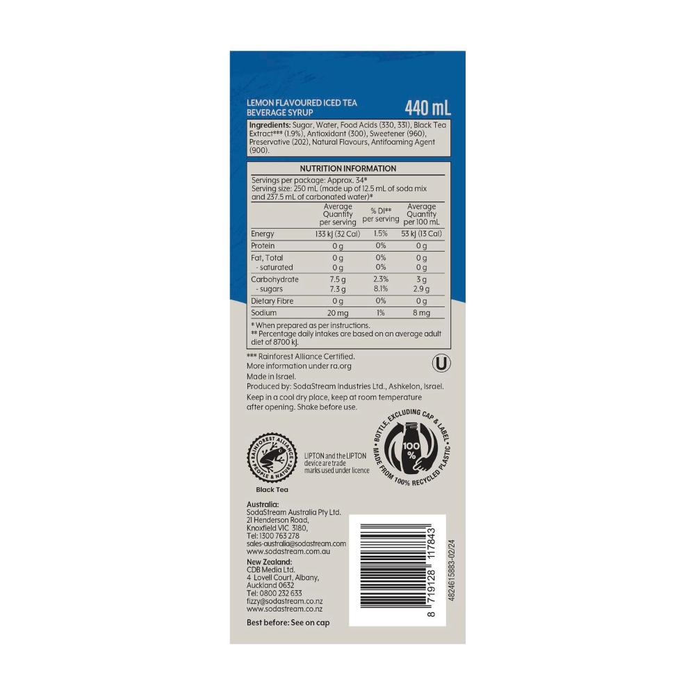 Sodastream Lipton Ice Tea Lemon Soda Mix - 440mL