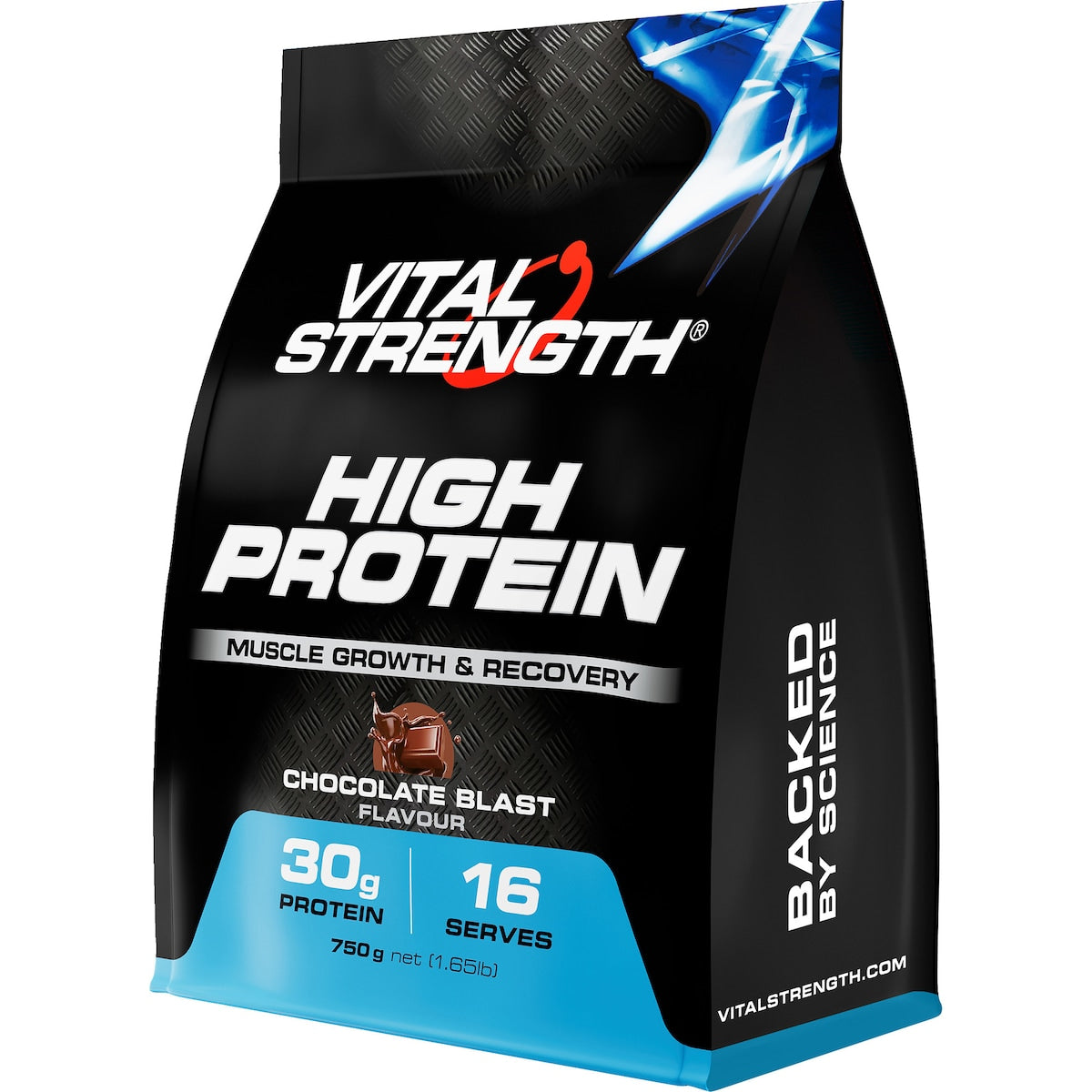 Vital Strength High Protein Powder Chocolate Muscle Growth & Recovery 750g