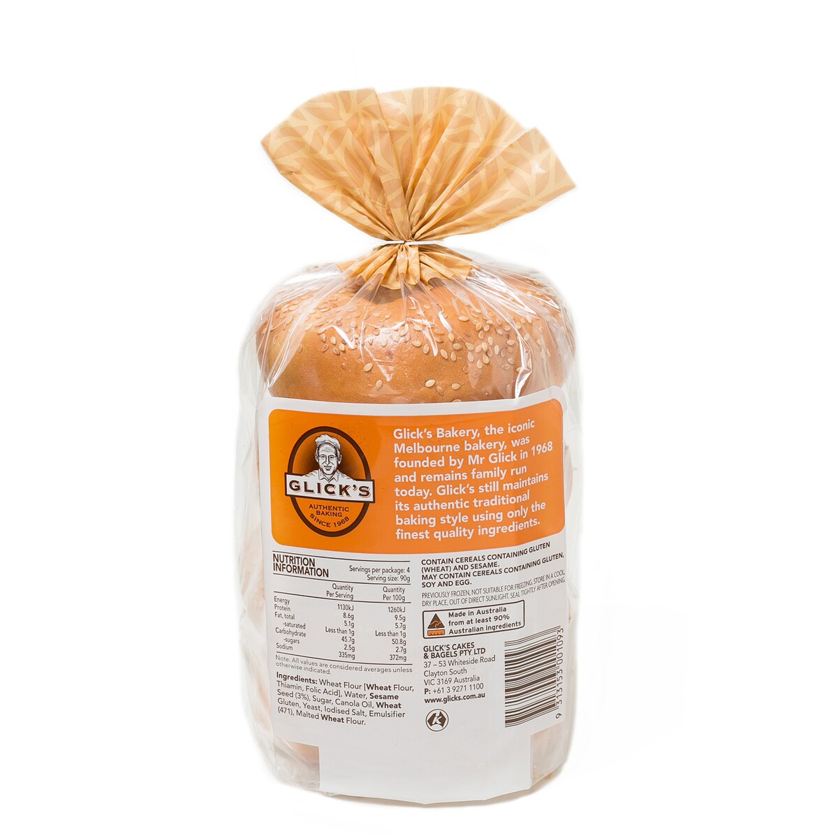 Glicks Sesame Bagel 4 Pack