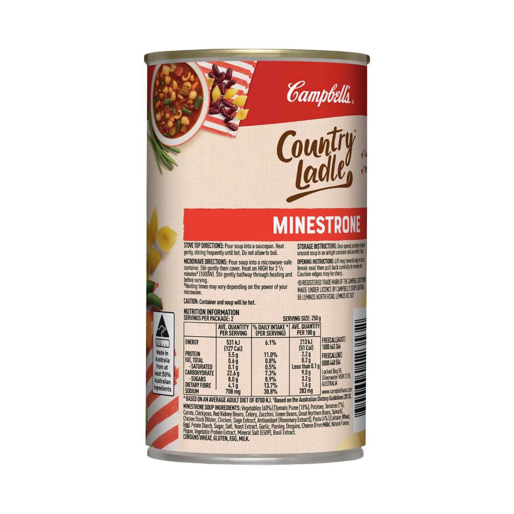 Campbell's Country Ladle Soup Can Minestrone - 495g