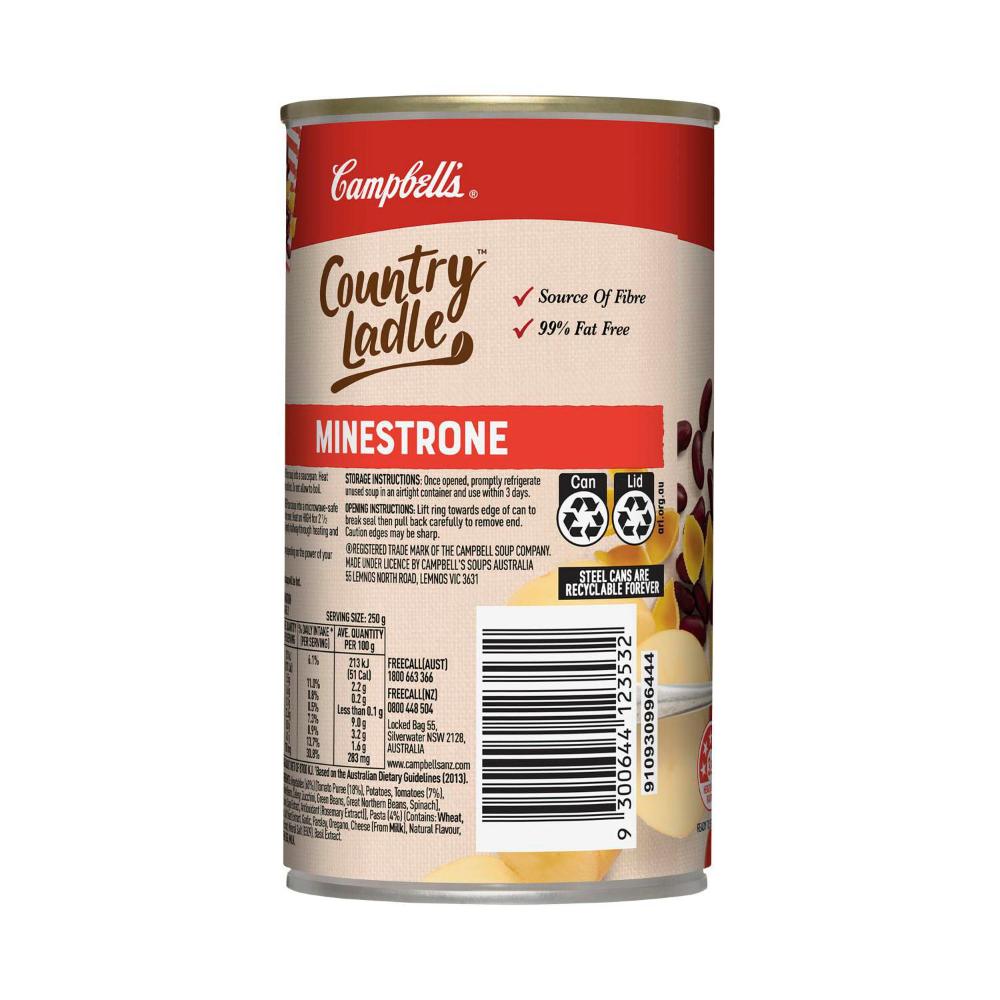 Campbell's Country Ladle Soup Can Minestrone - 495g