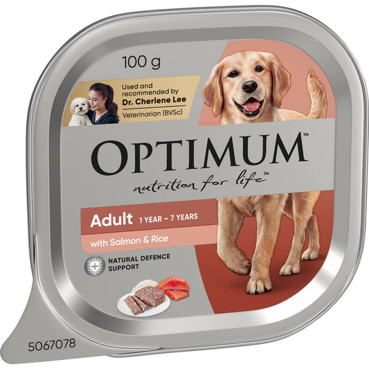 Optimum Adult With Salmon & Rice Wet Dog Food 100g