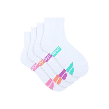 Underworks Womens 1/4 Crew Sock Size 5-8 White - 4 PACK