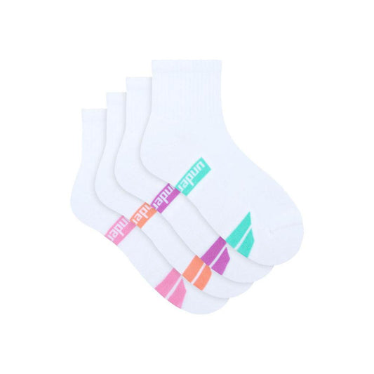 Underworks Womens 1/4 Crew Sock Size 5-8 White - 4 PACK
