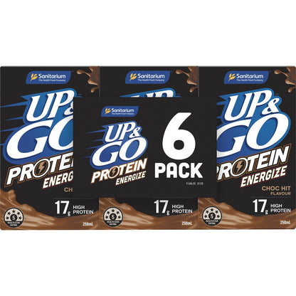 Sanitarium Up&Go Protein Energize Choc 250ml x6 Pack
