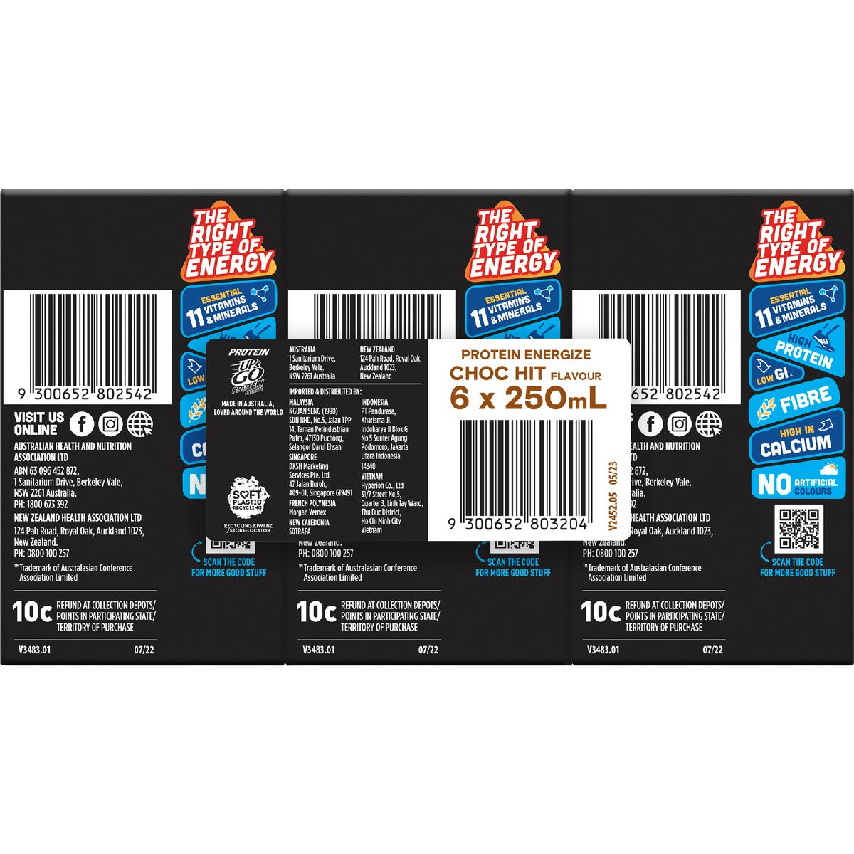 Sanitarium Up&Go Protein Energize Choc 250ml x6 Pack