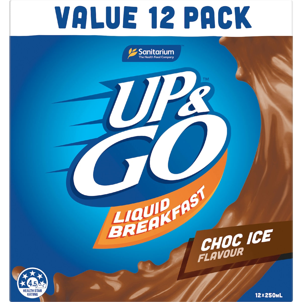 Up&go Liquid Breakfast Choc Ice 250ml X 12 Pack